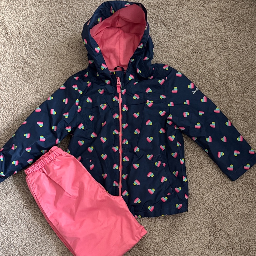 London Fog Pink Jacket with Heart Accents